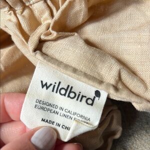 WildBird Cream Linen Bedding Sheets